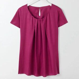 NWOT Boden Ravello Silk Blend Top Blouse Purple Size 2